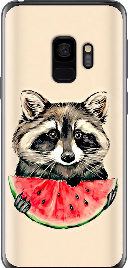 Чехол на Samsung Galaxy S9 Енотик с арбузом (4605u-1355-42517)