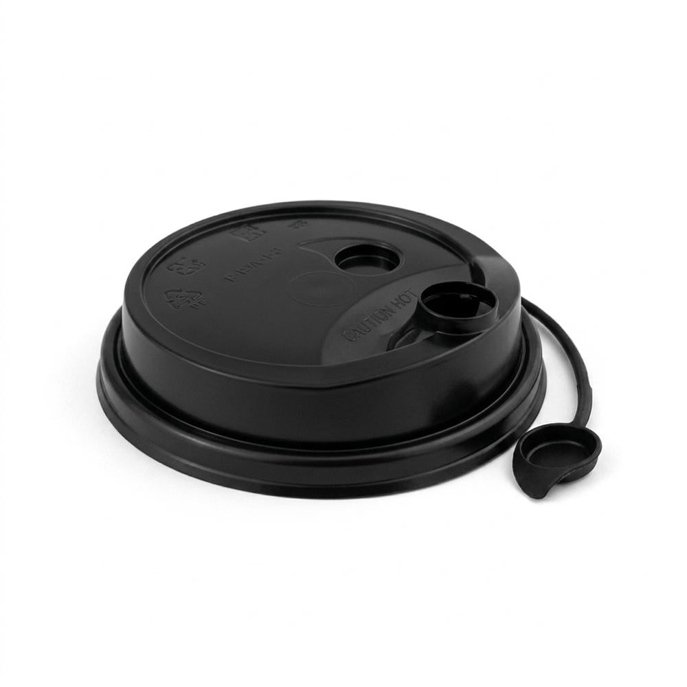Крышка с поилкой Ecoplast D-90 для матовых стаканов 50 шт. Черный матовый (35954664)