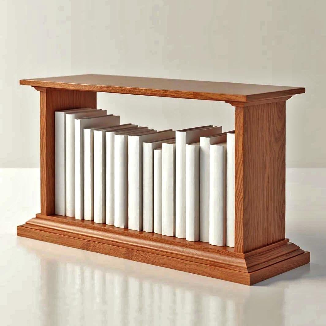 Полка книжная настольная из дерева Торияно Охра (КПА-011004)