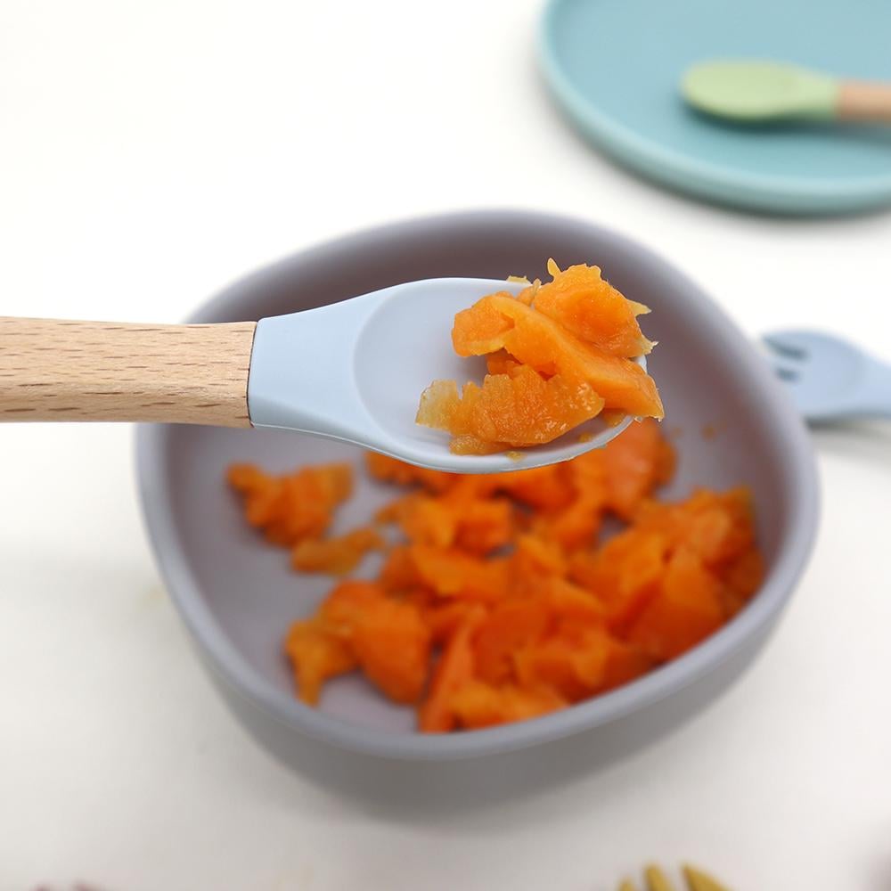 Набір дитячого посуду на присосках силіконовий Блакитний (22391341) - фото 6