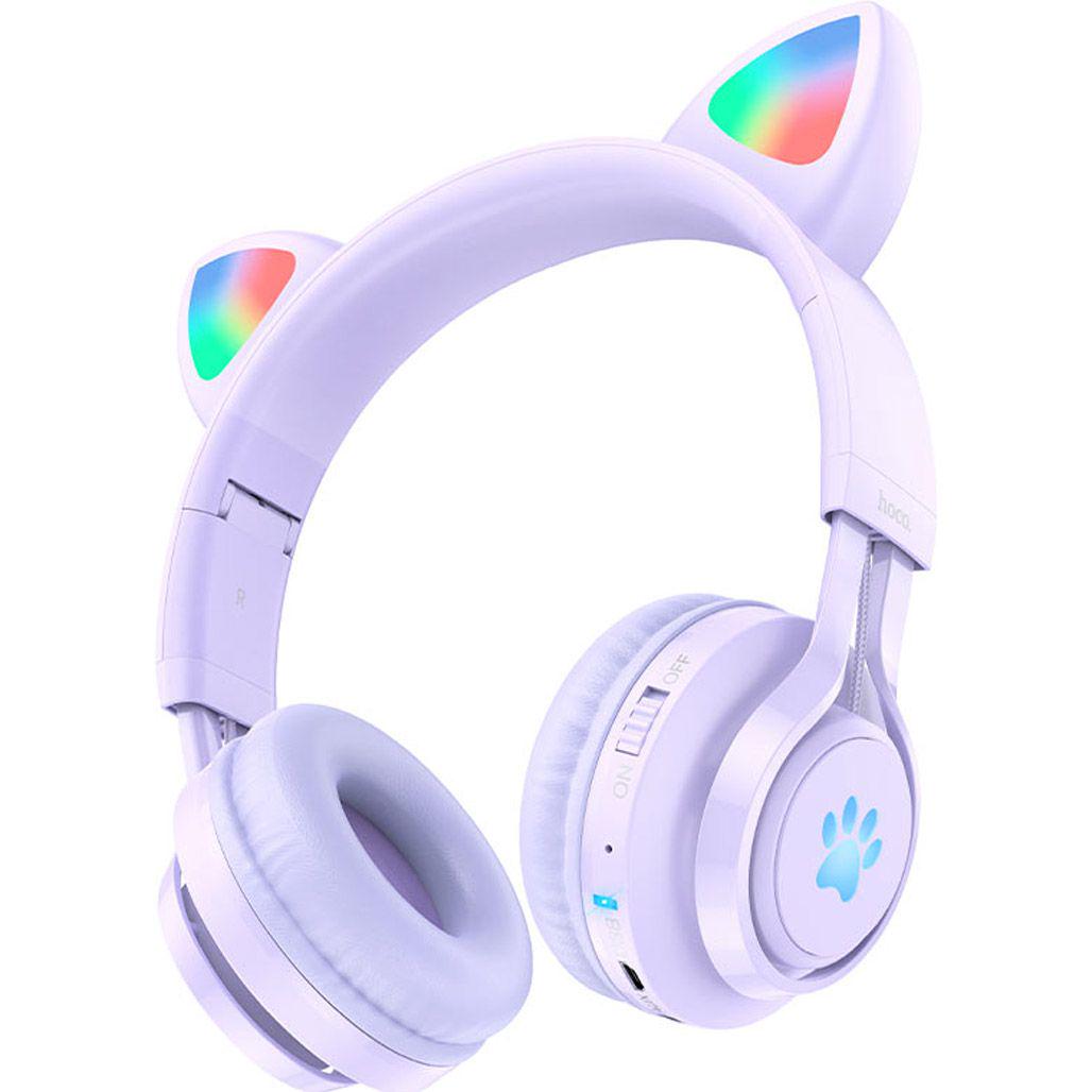 Наушники Hoco W39 Cat Ear Stereo Bluetooth Headphones Purple (779267) - фото 4