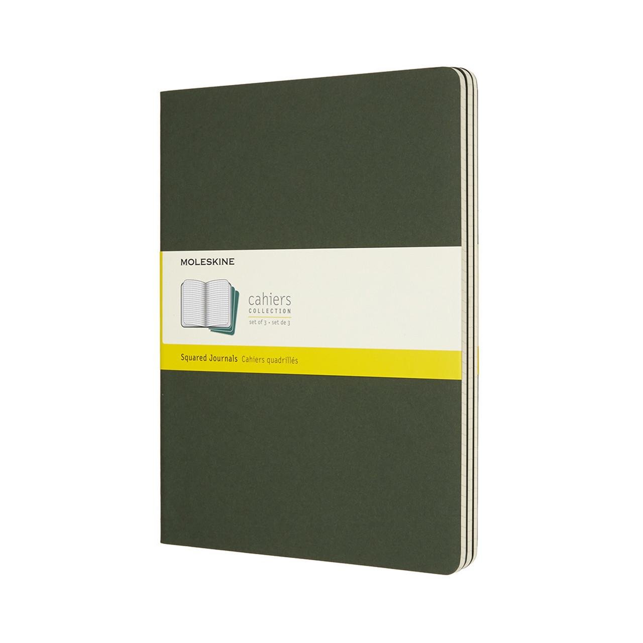 Блокнот Moleskine Cahier большой 120 страниц клетка 19х25 см Зеленый