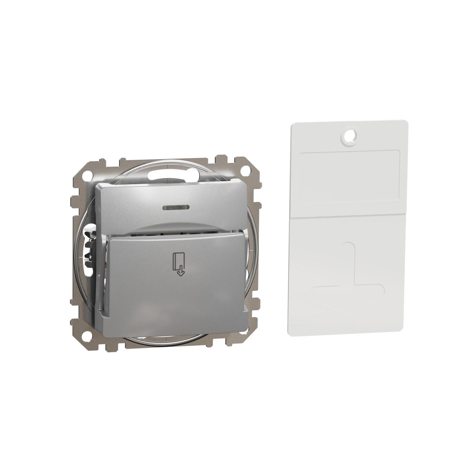 Выключатель карточный Schneider Electric Sedna Design & Elements 10А Алюминий (SDD113121)