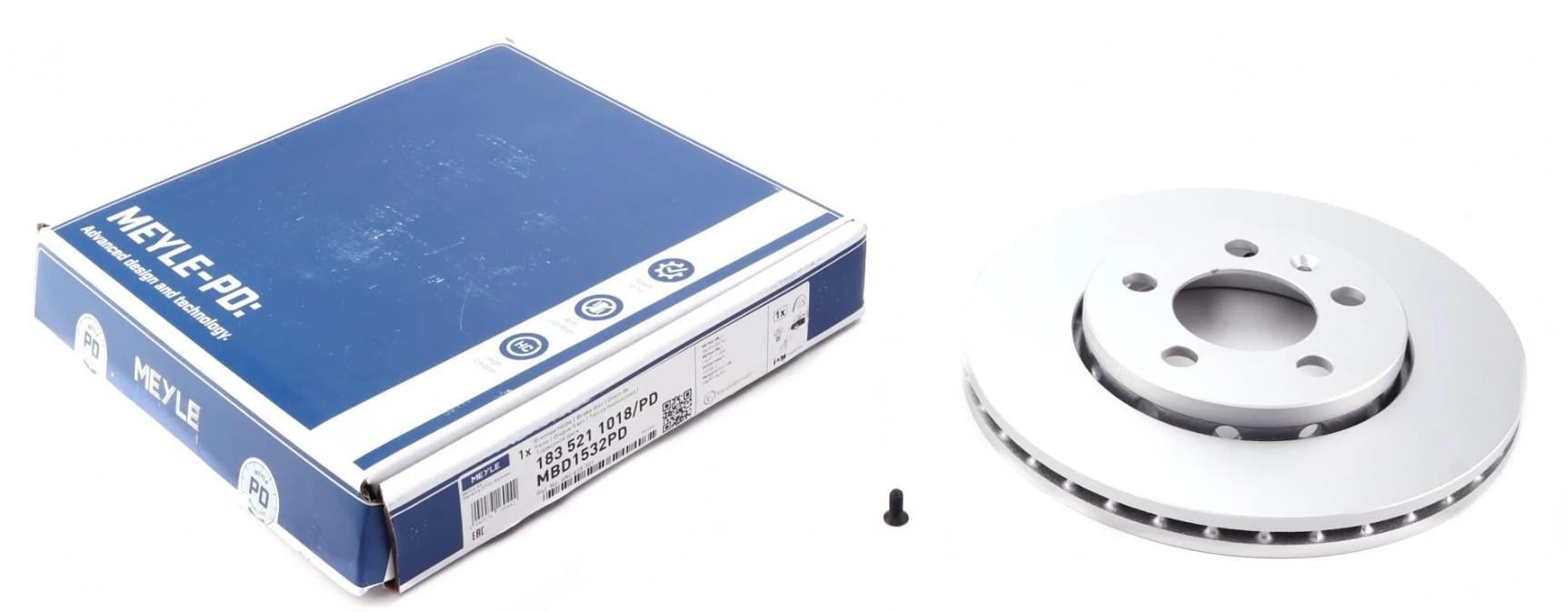 Диск тормозной передний Meyle для Skoda Octavia/Fabia/Roomster 06-256x22 мм (183 521 1018/PD)