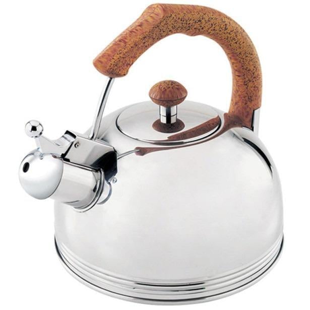 Чайник из нержавеющей стали Edenberg со свистком капсульное дно 3,5 л Коричневый (3559) - фото 1 Чайник из нержавеющей стали Edenberg со свистком капсульное дно 3,5 л Коричневый (3559) - фото 1