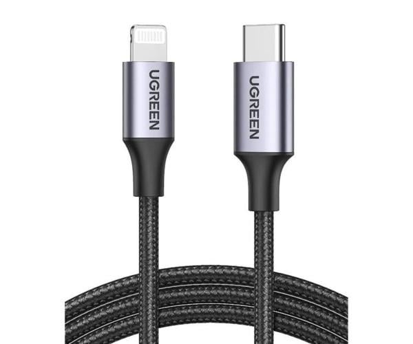 Кабель Data UGREEN US304 Type-C-Lightning M/M Cable Aluminum Shell Braided 2 м Black (06UGR-60761)