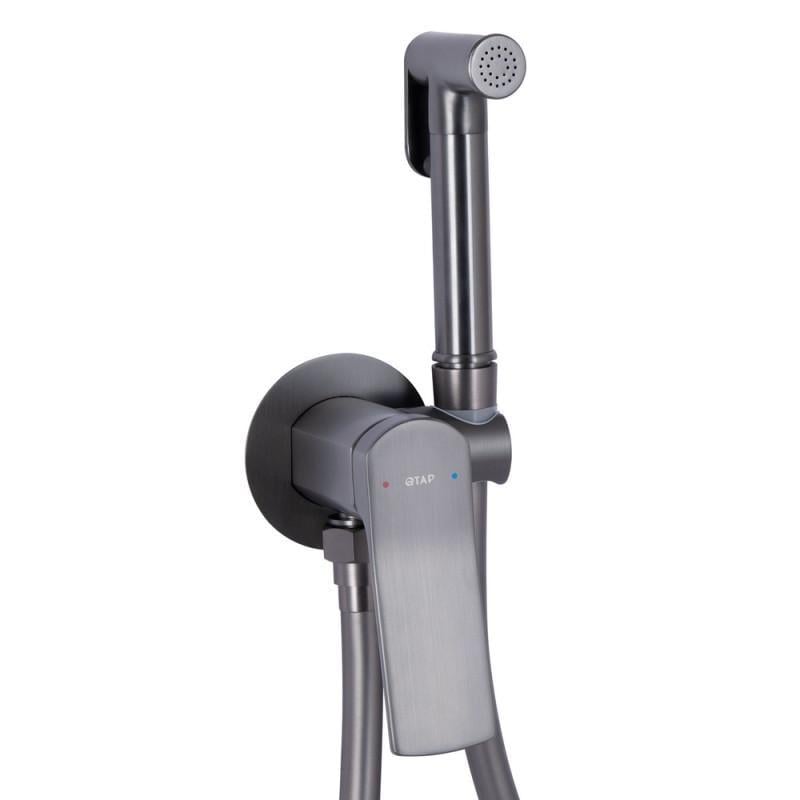 Набор для гигиенического душа Qtap Slavonice QTSLA262GMB45916 округлый PVD Gunmetal Black (36128198)