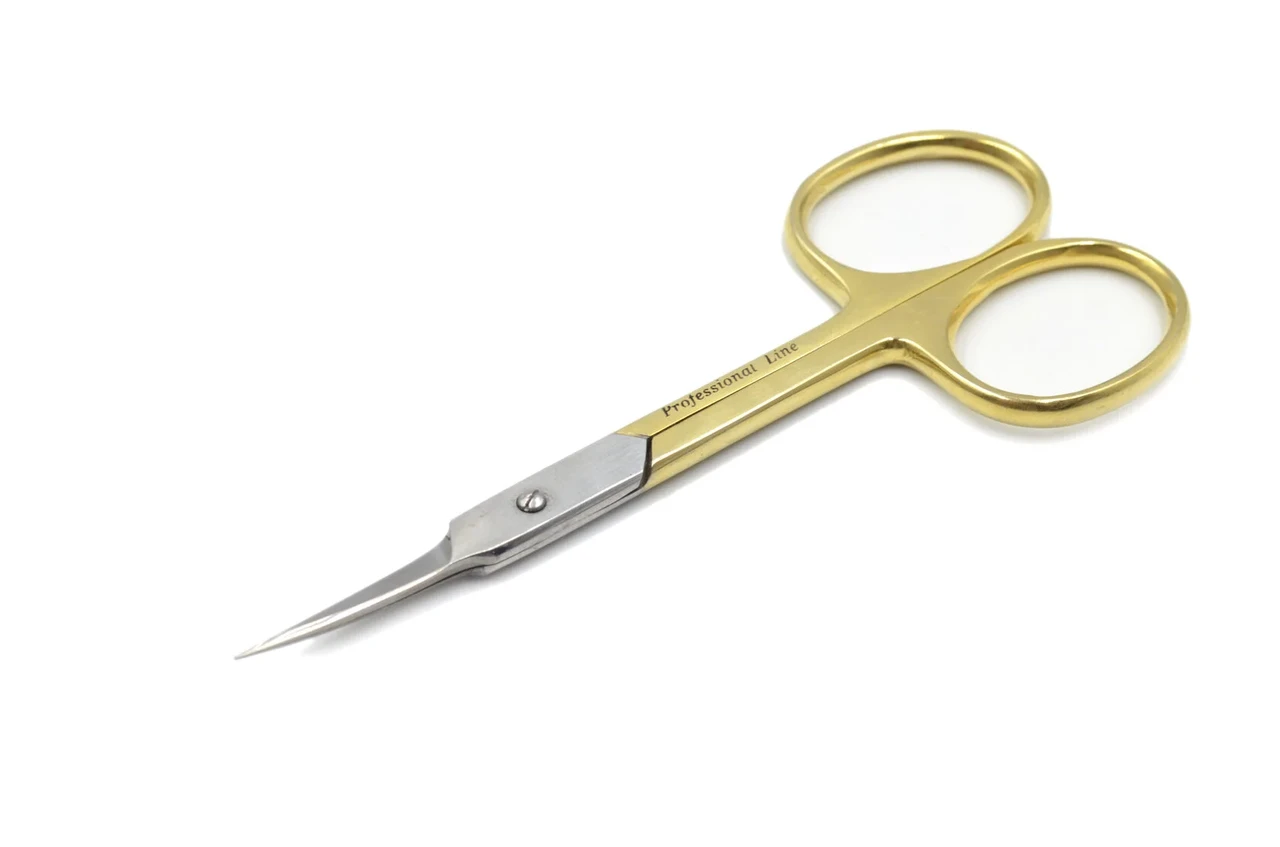 Ножницы маникюрные для кутикулы Beauty Luxury HM-18 изогнутые Золотой