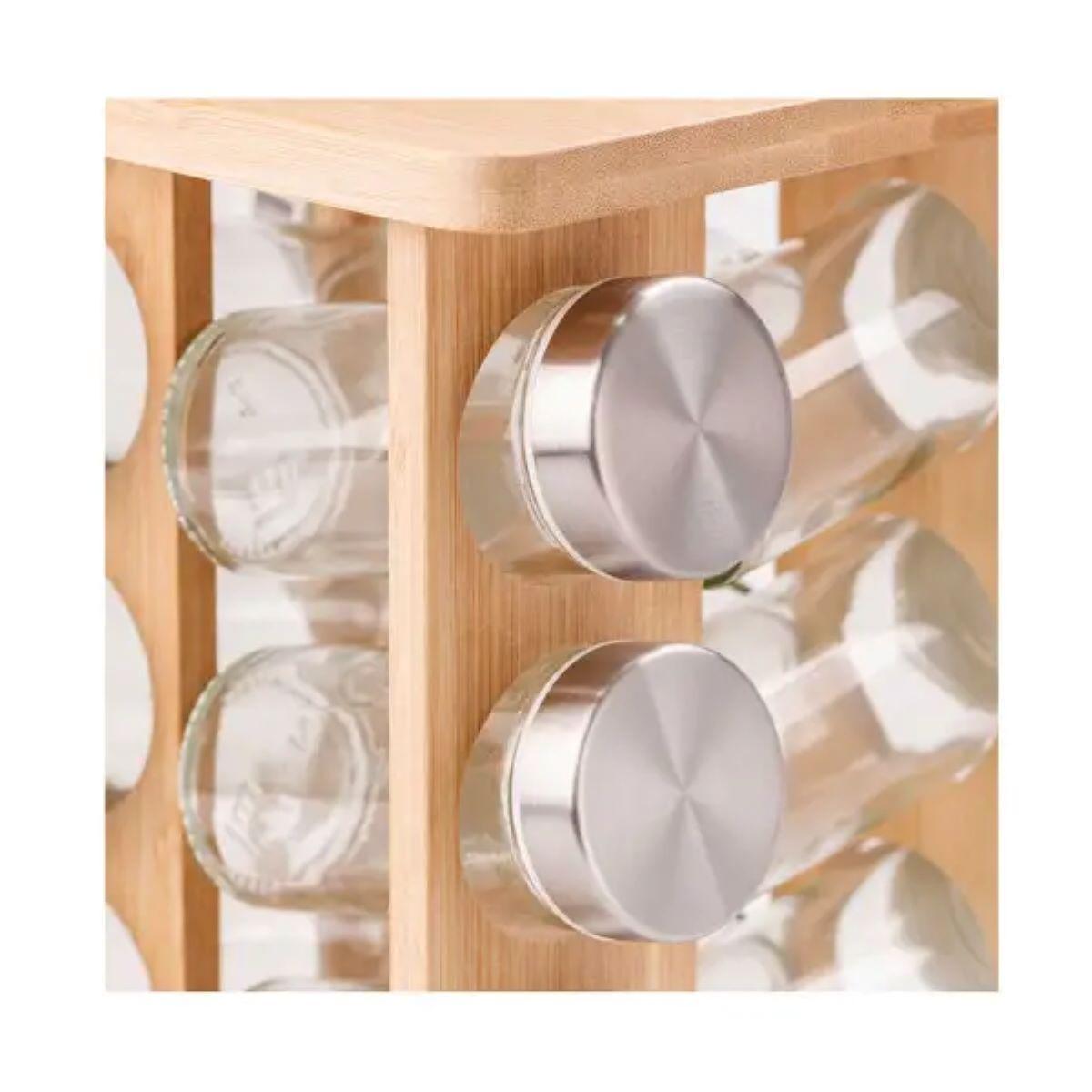 Набір для спецій на дерев'яній підставці 12 предметів по 100 мл (HP531B6612Z) - фото 3 Набір для спецій на дерев'яній підставці 12 предметів по 100 мл (HP531B6612Z) - фото 3