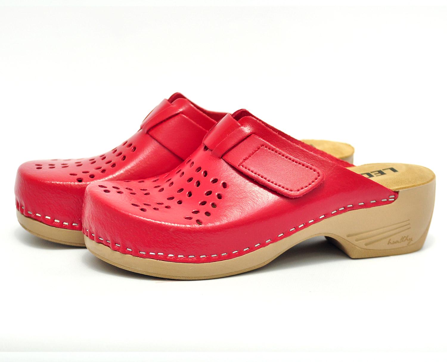 Женские сабо кожаные Leon PU161 р. 39 Красный Женские сабо кожаные Leon PU161 р. 39 Красный