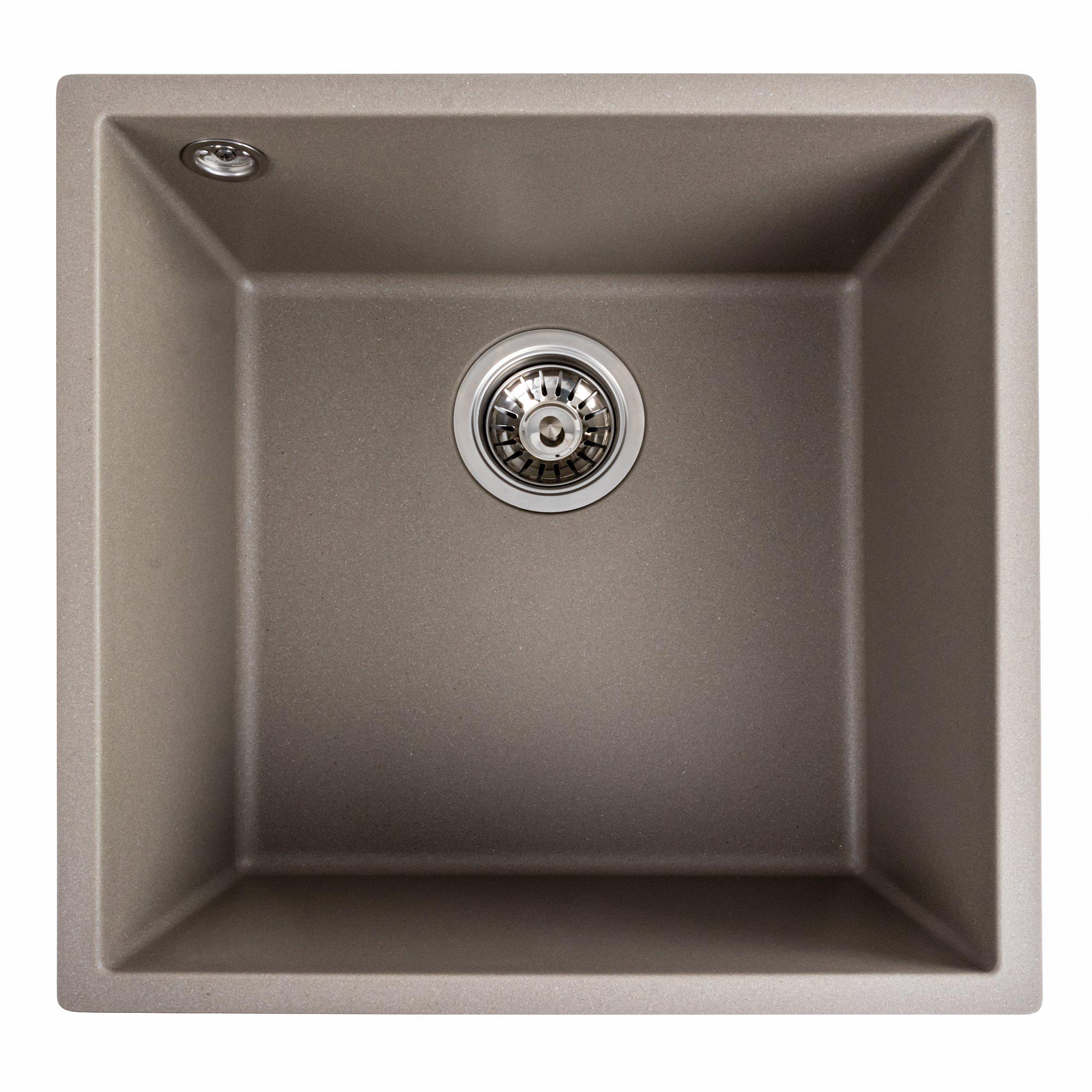 Мойка для кухни гранитная Platinum 4040 RUBA матовая Титан - фото 1 Мойка для кухни гранитная Platinum 4040 RUBA матовая Титан - фото 1