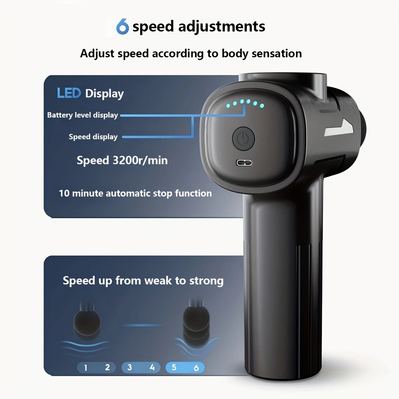 Масажер перкусійний ударний Sorudel для м'язів/антицелюлітний з 8 насадками (2649985146) - фото 8