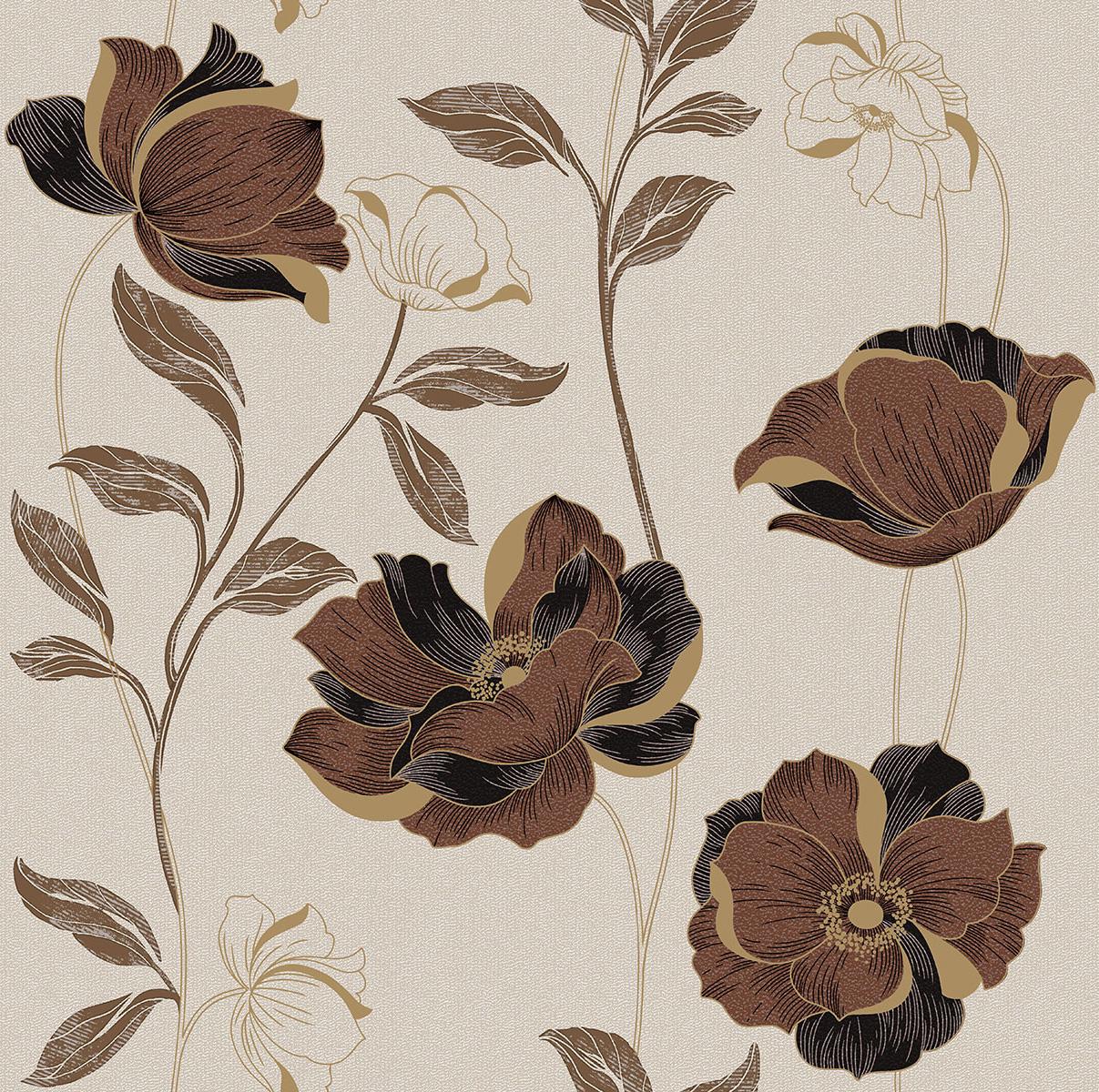 Обои бумажные Континент Есения Бежевый/Коричневый/Золото (1268)