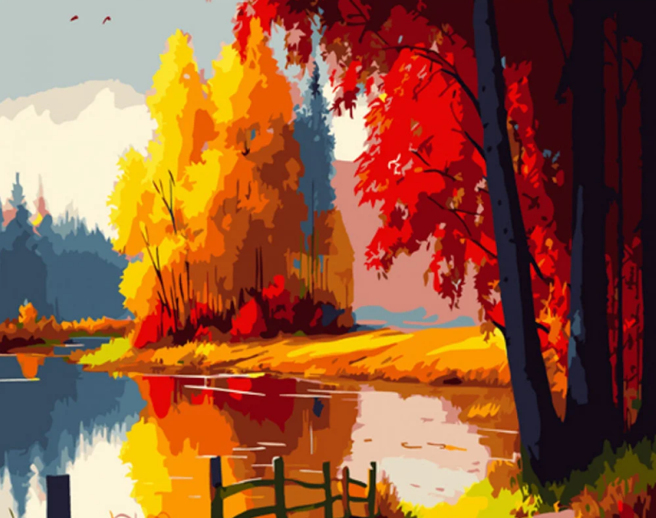 Картина по номерам Strateg Золотая осень 40x50 см (GS1033)