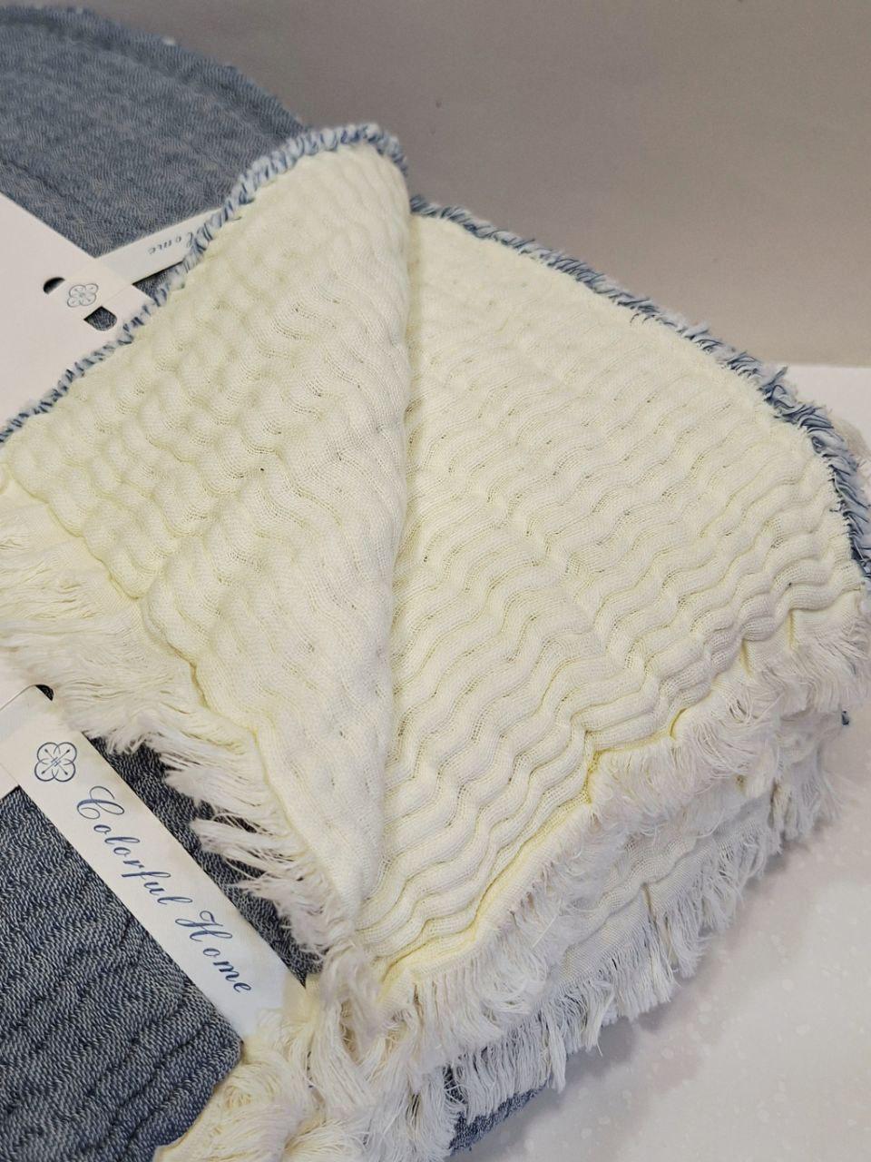 Покривало двостороннє муслінове Colorful Home 200x230 см Джинс (1351) - фото 4 Покривало двостороннє муслінове Colorful Home 200x230 см Джинс (1351) - фото 4