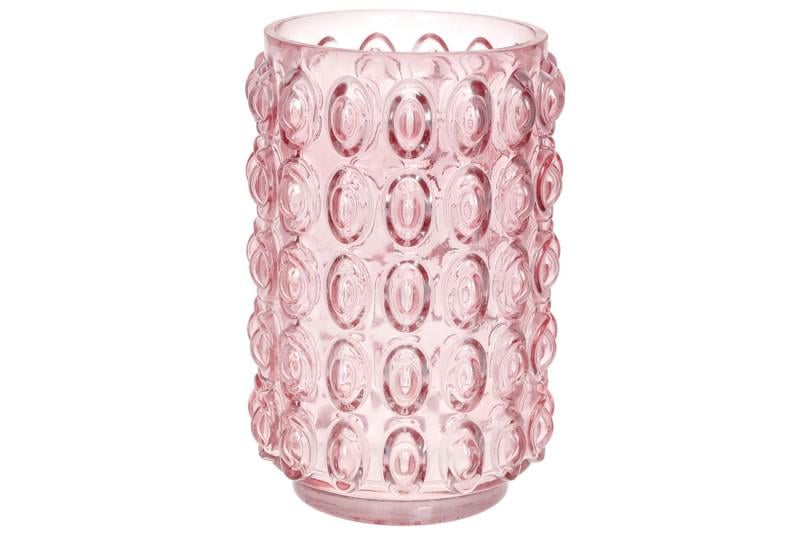 Ваза стеклянная BonaDi 591319 Bubbles 22 см Pink