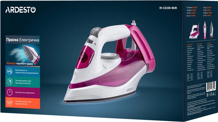 Утюг Ardesto IR-C2230-BUR (2675268945) - фото 5 Утюг Ardesto IR-C2230-BUR (2675268945) - фото 5