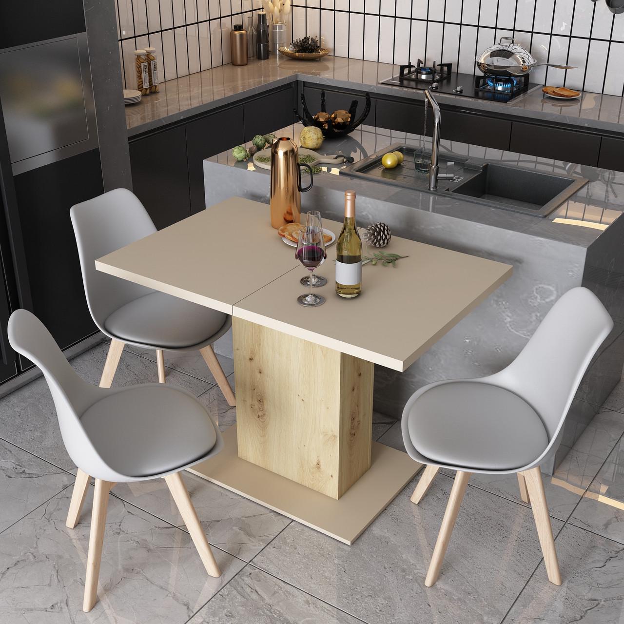 Обеденный стол Doros Бостон 150х70х79 см Дуб артизан/Кашемир (41510139) - фото 3 Обеденный стол Doros Бостон 150х70х79 см Дуб артизан/Кашемир (41510139) - фото 3