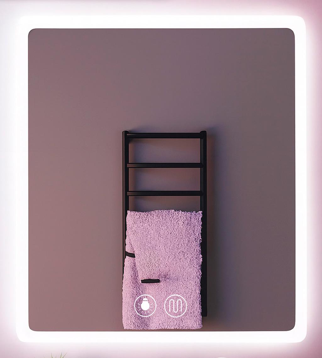 Зеркало с LED подсветкой BRS 80х60 см для настенной ванной комнаты с подогревом (547016979)