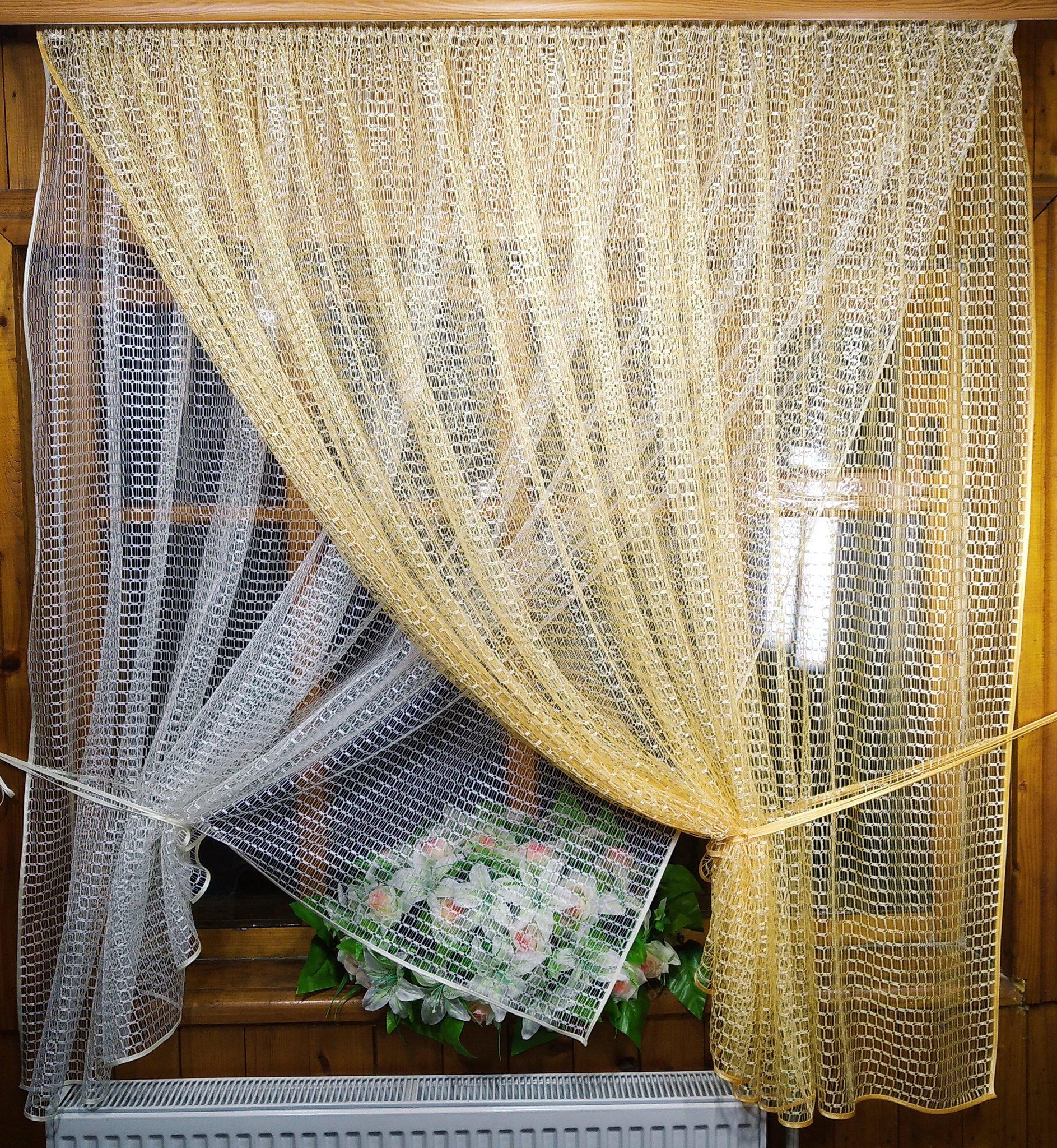 Занавеска готовая короткая Дина Абрикос/Молочный - фото 3 Занавеска готовая короткая Дина Абрикос/Молочный - фото 3