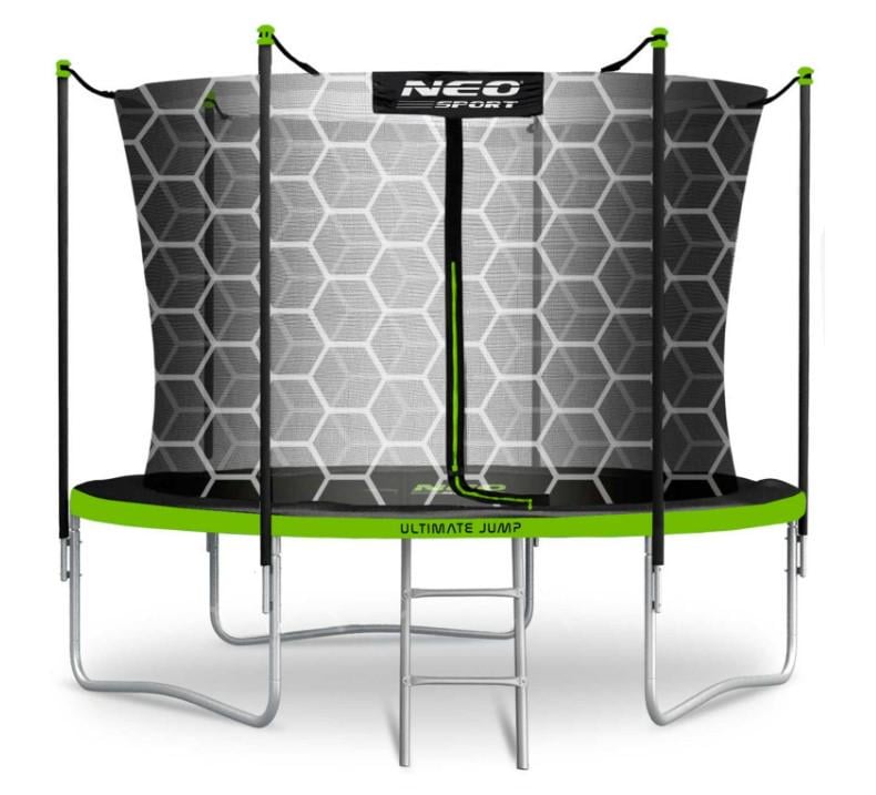 Батут с внутренней сеткой NEO-SPORT 8 футов 252 см Черно-зеленый (NS-08W231)