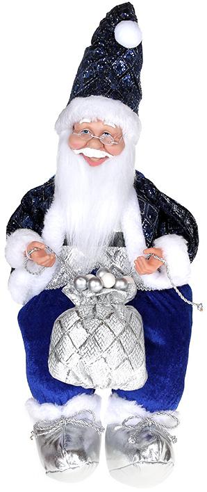 Декоративная фигура Санта с мешком 40 см сидячий Синий (BD-NY14-550)