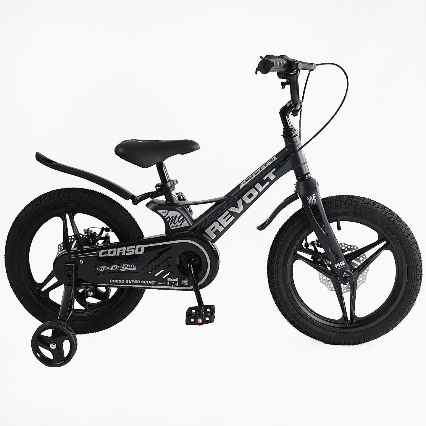 Велосипед двоколісний Corso Revolt 16" дитячий магнієвий Чорний - фото 2 Велосипед двоколісний Corso Revolt 16" дитячий магнієвий Чорний - фото 2