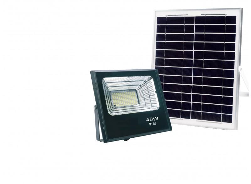 LED-прожектор Luxel на солнечной батарее с микроволновым датчиком движения 25W 6500K IP65 (SFL-25C)