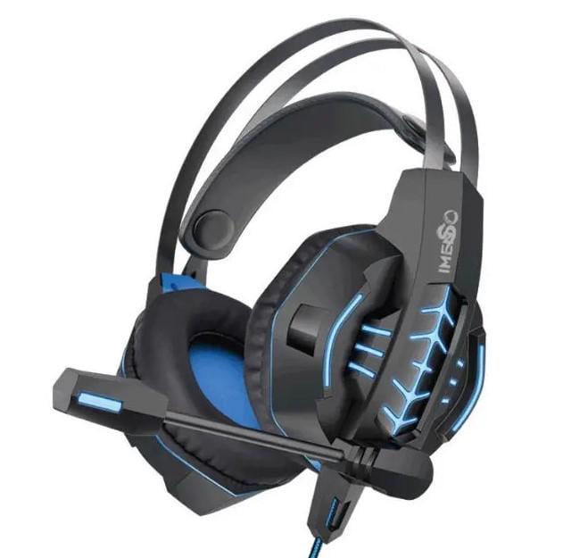 Игровые проводные наушники IMENSO IMS-E1007 RGB USB 3.5 2 м Синий (32407239)