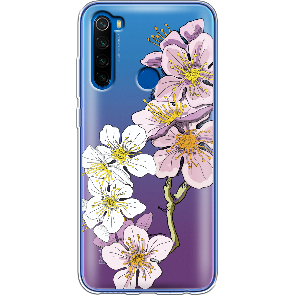 Чехол Boxface Xiaomi Redmi Note 8T Cherry Blossom Прозрачный силикон (38532-cc4-38532)