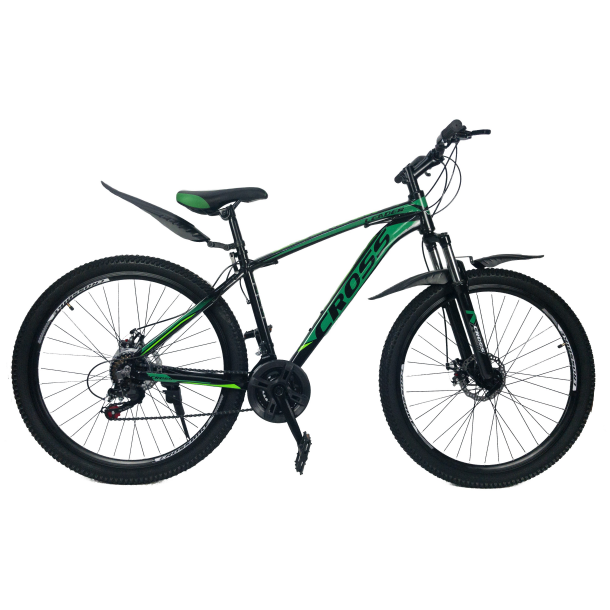 Велосипед дорожный Cross Leader V2 2021 27,5" 19" Черный/Неоновый/Зеленый
