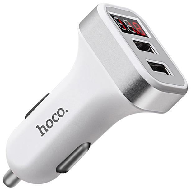 Устройство зарядное автомобильное Hoco Z3 LCD 2 USB 3,1A White (18410)