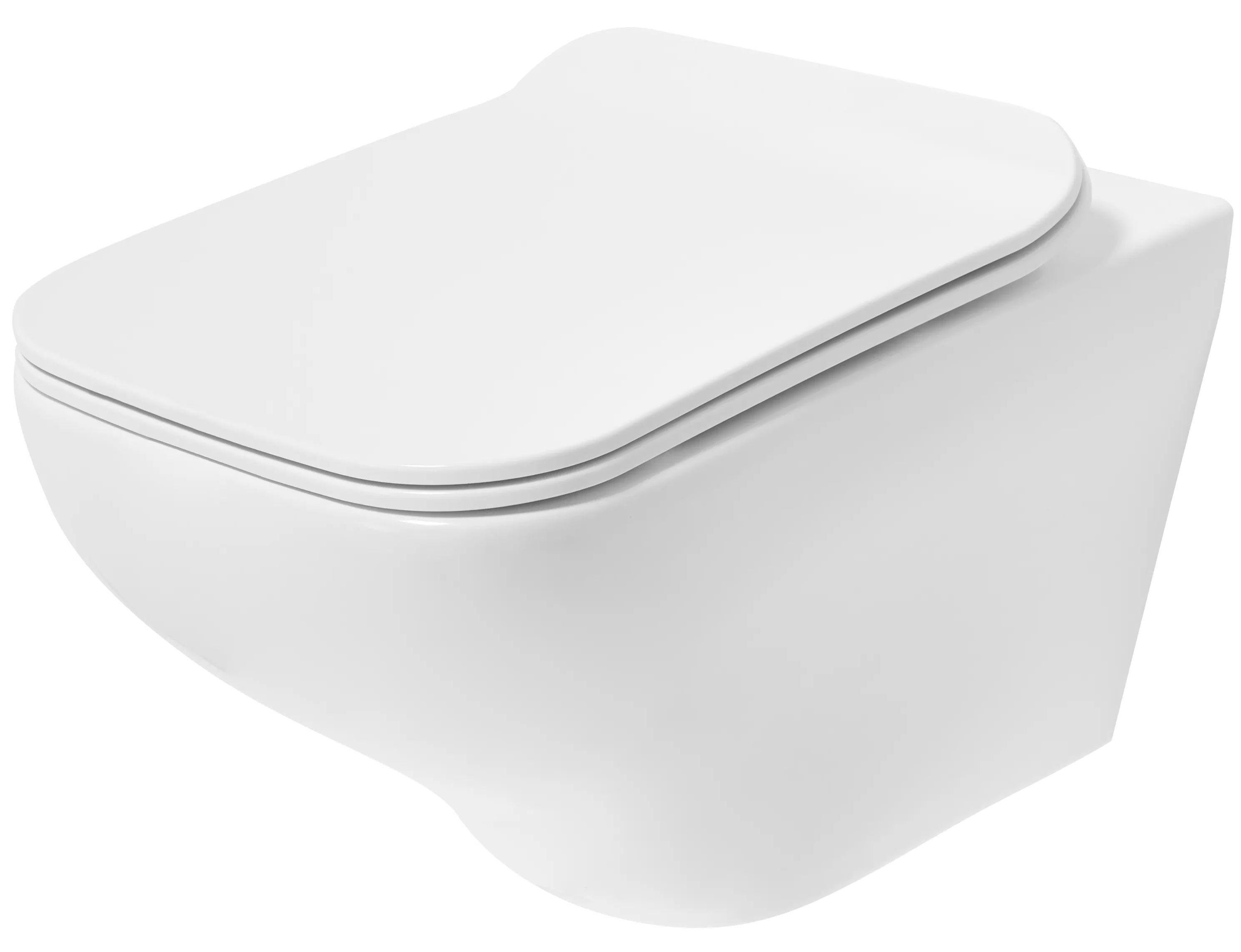 Унитаз подвесной CUBO REA IVO REA-C9201 безободковый с сиденьем с микролифтом (153737)