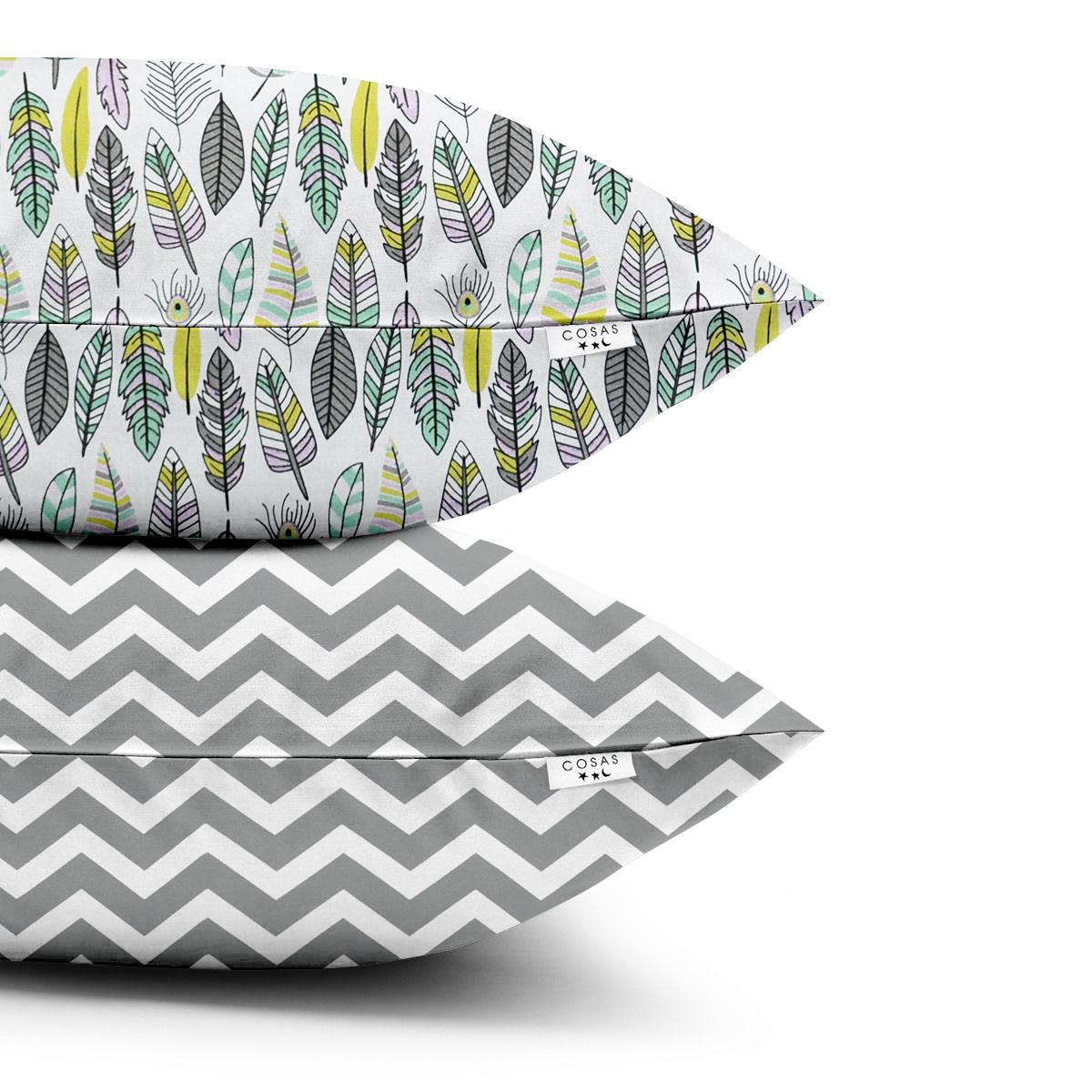 Набор наволочек Cosas Feather Grey Zigzag Grey 40х60 см 2 шт. (4822052024935)