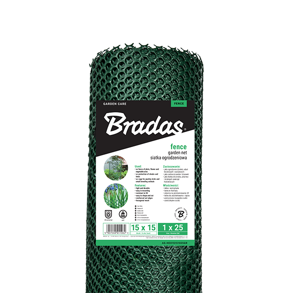 Сетка ограждающая садовая Bradas AS-HEX 300 г/м2 15х15 мм 1x25 м (10405171) - фото 3 Сетка ограждающая садовая Bradas AS-HEX 300 г/м2 15х15 мм 1x25 м (10405171) - фото 3
