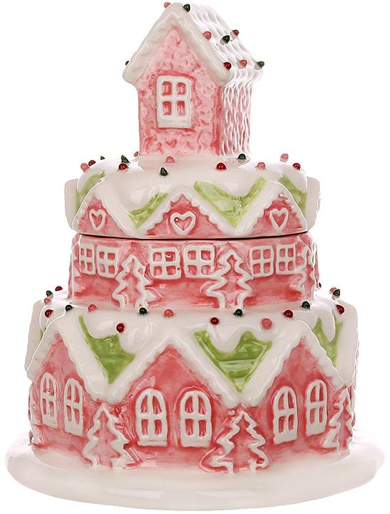 Банка керамічна для печива та солодощів Пряничний Дім 700 мл Рожевий - фото 1 Банка керамічна для печива та солодощів Пряничний Дім 700 мл Рожевий - фото 1