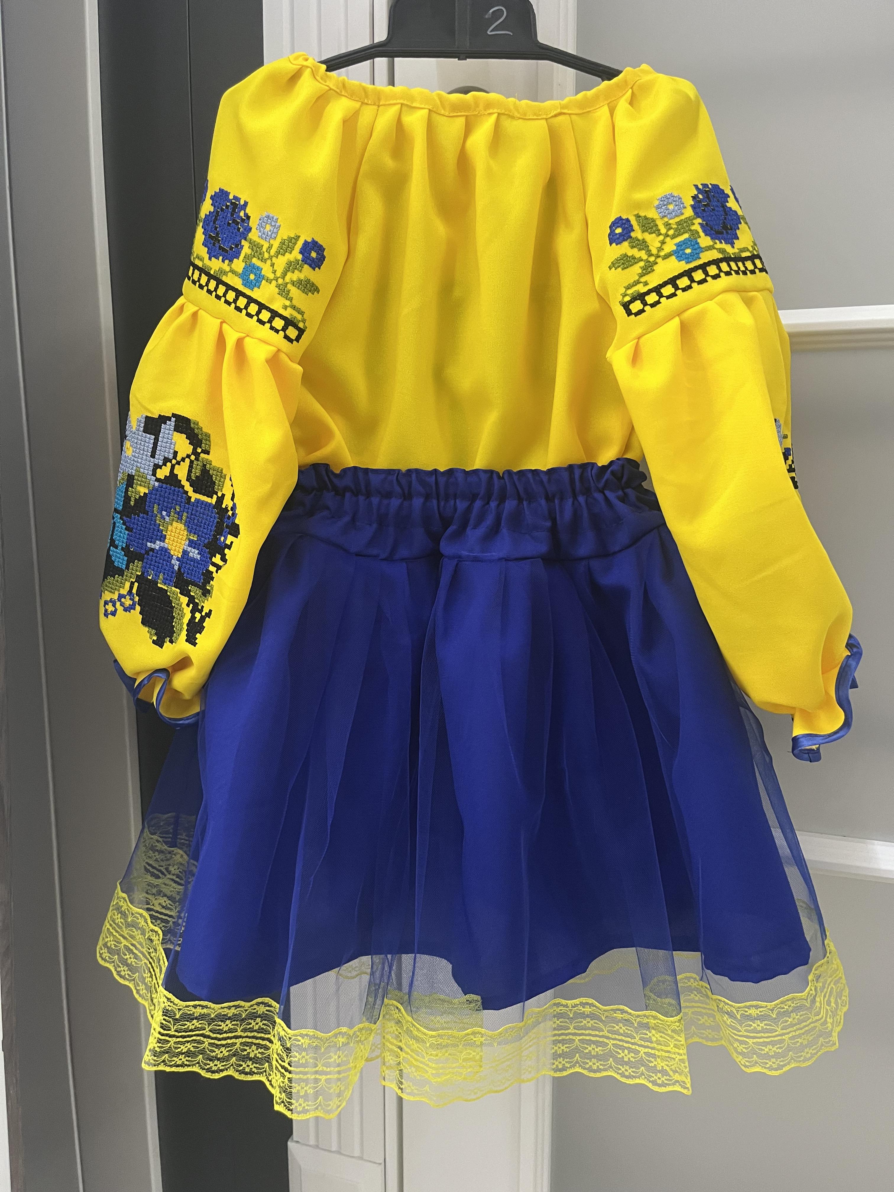 Костюм вышиванка для девочки классический 128-134 см Желто-синий - фото 3 Костюм вышиванка для девочки классический 128-134 см Желто-синий - фото 3