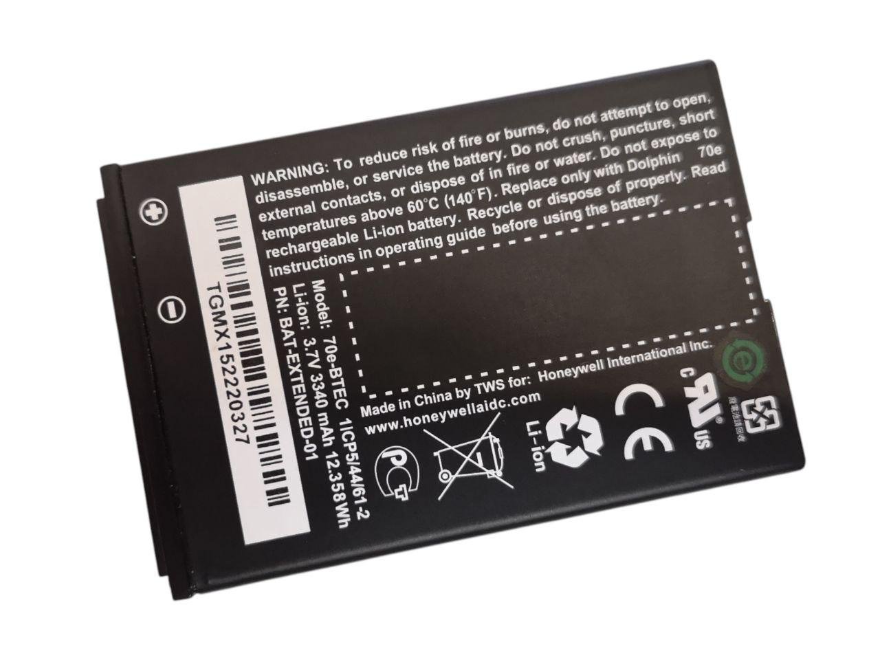 Аккумулятор для Honeywell Dolphin 60s/70e/75e/BAT-EXTENDED-03/60S-BATT-1/70e-BTEC 3340 mAh 12,358Wh (000012907)