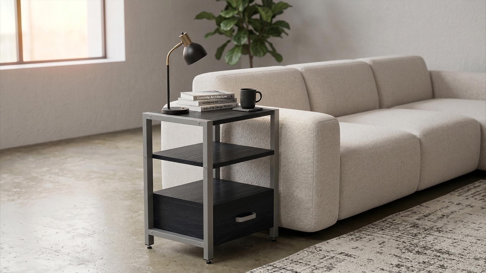 Тумба универсальная Ferrum-decor Вивьен ДСП 16 мм 1/1 50x41x40 Серый/Каштан Арвадонна (FRD-107816)