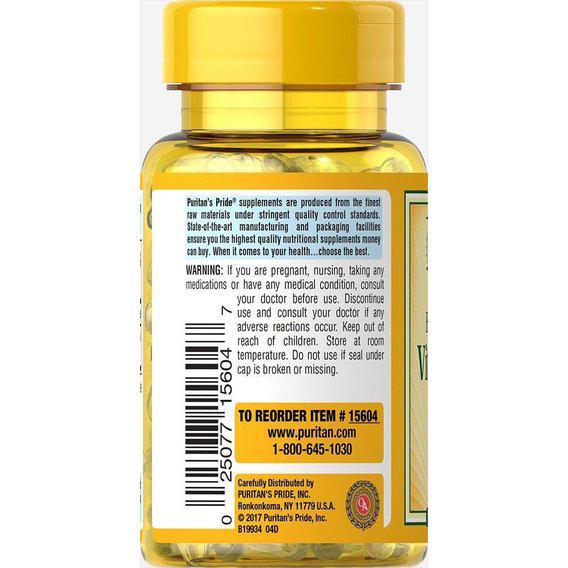 Витамин D Puritan's Pride Vitamin D3 1000 IU Trial Size 30 softgels - фото 2