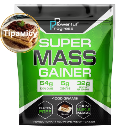 Гейнер високобілковий для набору маси Powerful Progress Mass Gainer Тірамісу 4 кг (7444)