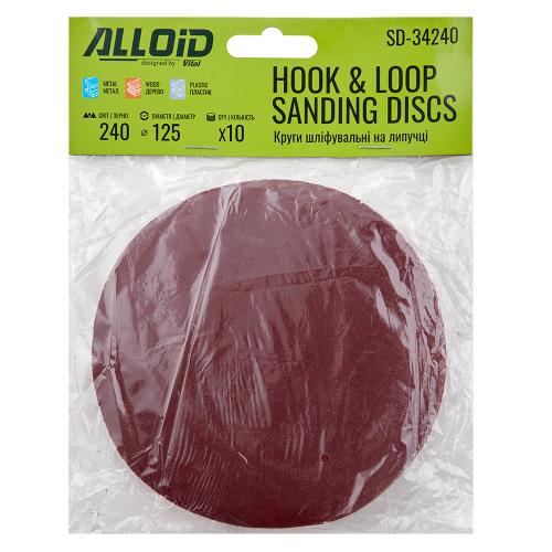 Круг шлифовальный на липучке Alloid 125 мм P240 10 шт. (00000061453)