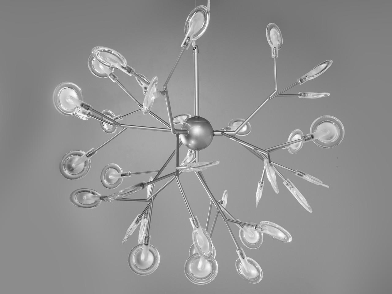 Люстра на тросах Світлячок 887-36C SL 36 ламп Хром/Сатин - фото 2