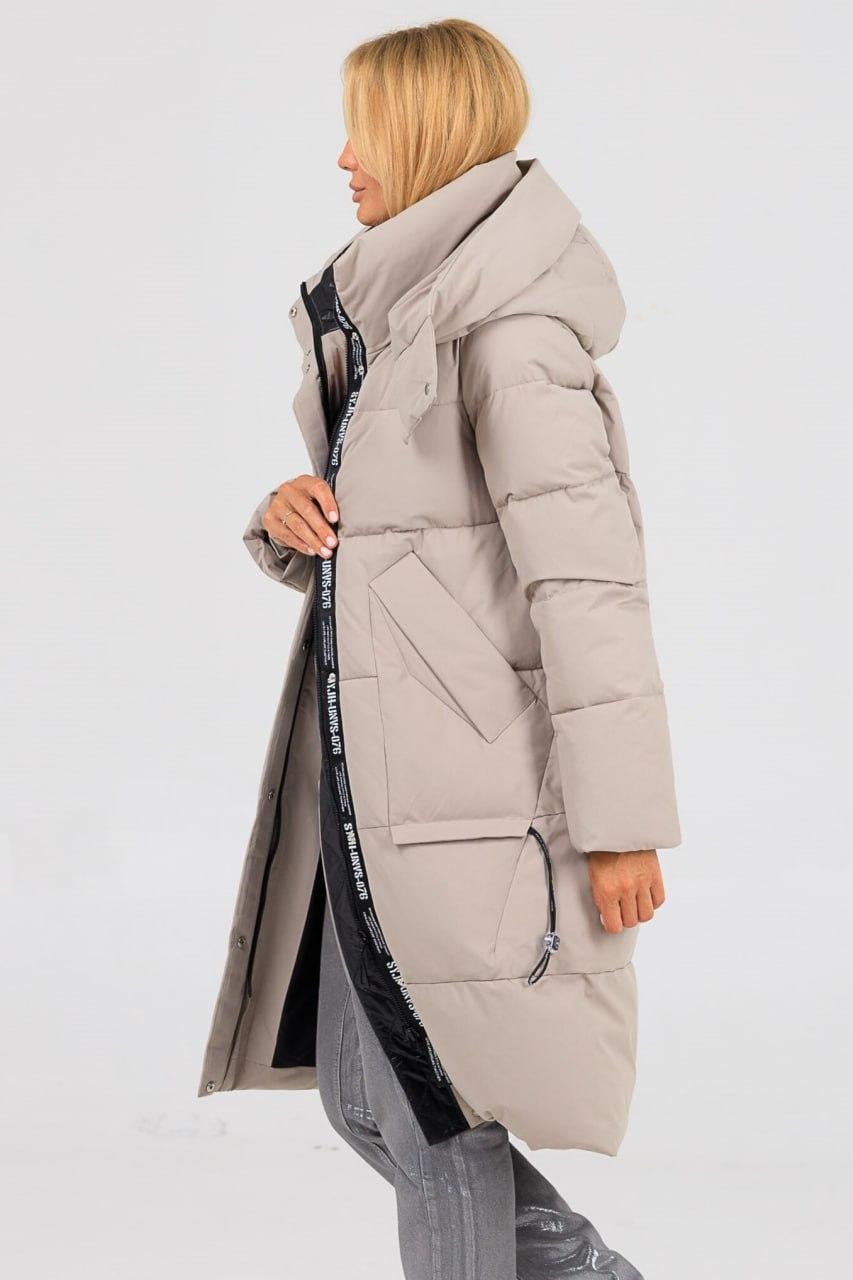 Парка зимова жіноча oversize р. 44 Тауп (12142s\44) - фото 2 Парка зимова жіноча oversize р. 44 Тауп (12142s\44) - фото 2