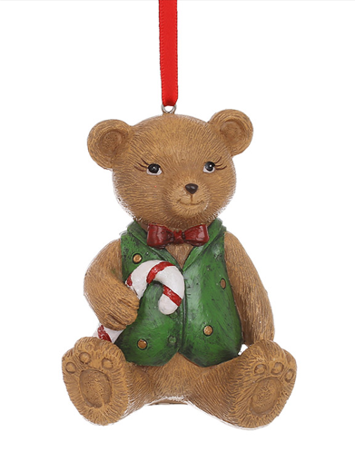 Подвеска новогодняя декоративная BonaDi Мишка с леденцом 9 см (894-020)