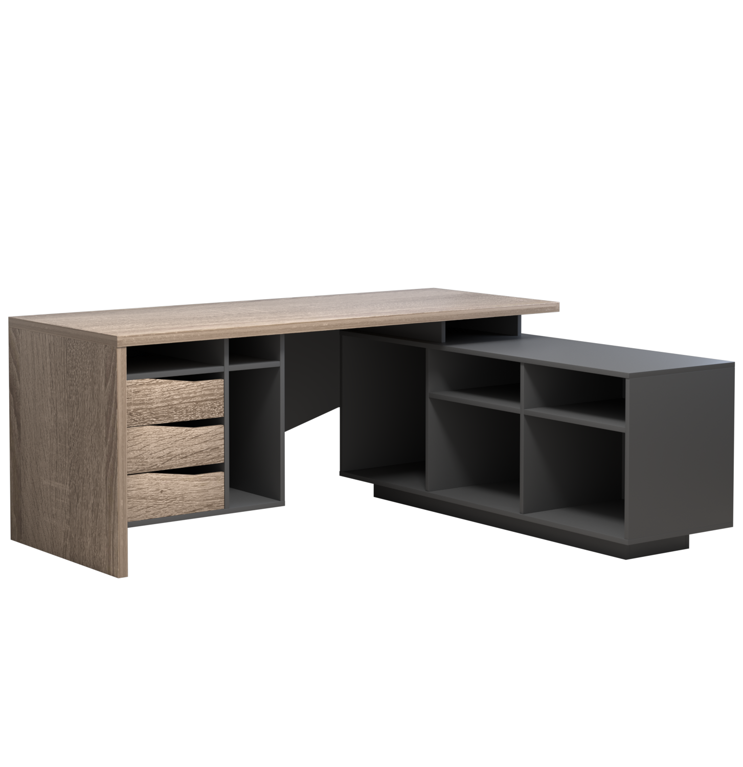 Компьютерный стол Intarsio Connect 1 Дуб сонома трюфель/Антрацит