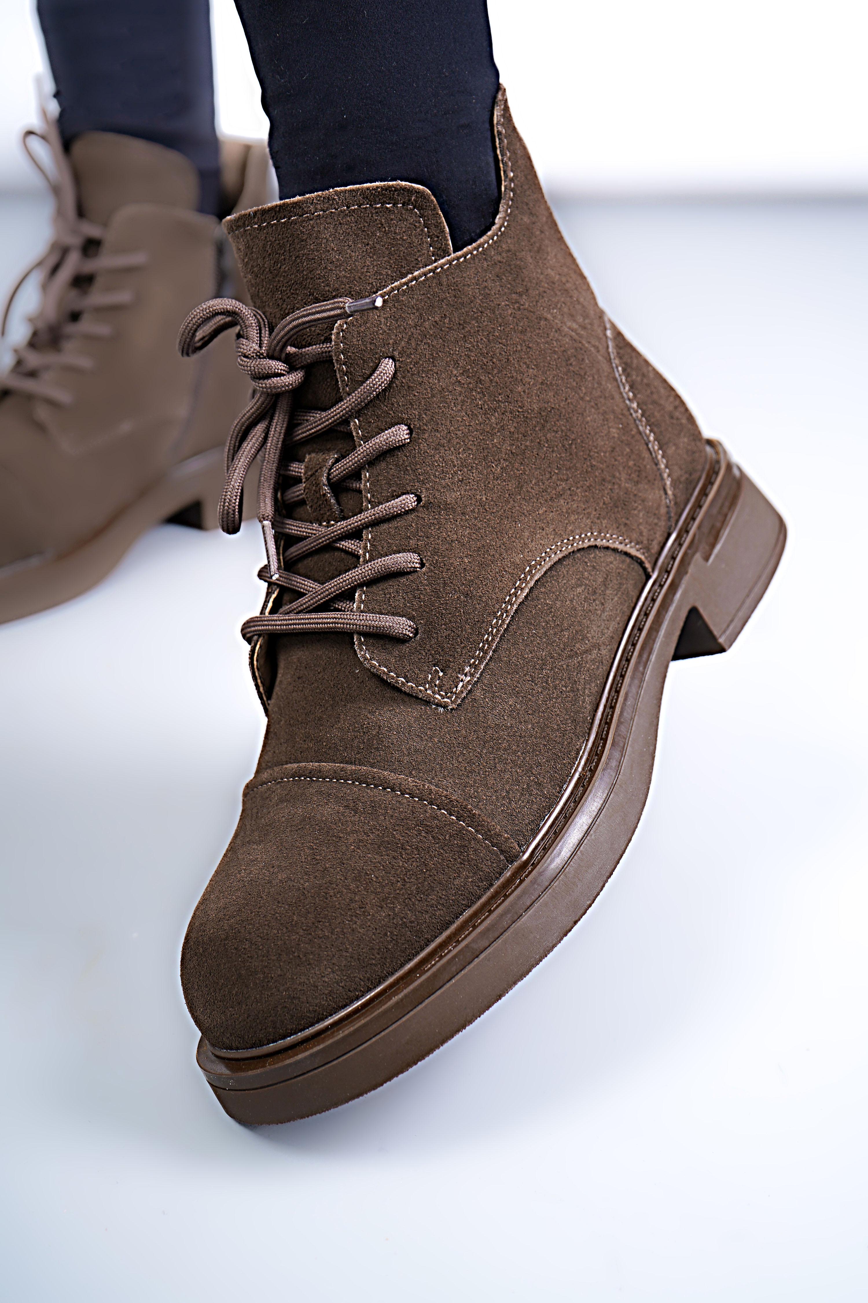 Ботинки женские Where Uwear AS150-L576-TX2266ZM натуральная замша р. 38 Коричневый (346635_38)