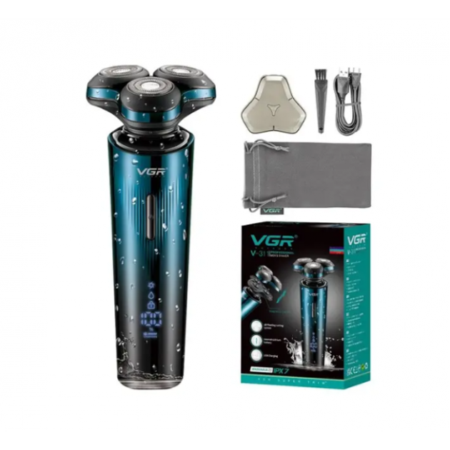 Електробритва роторна для вологого та сухого гоління з головками (VGR-311)