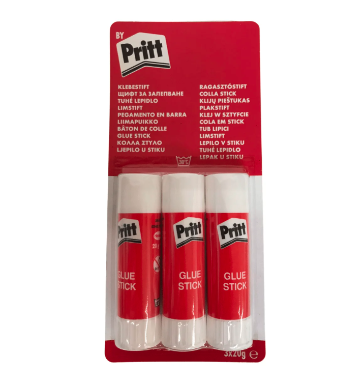 Клей-олівець Pritt 20 г 3 шт. Прозорий (C11a)