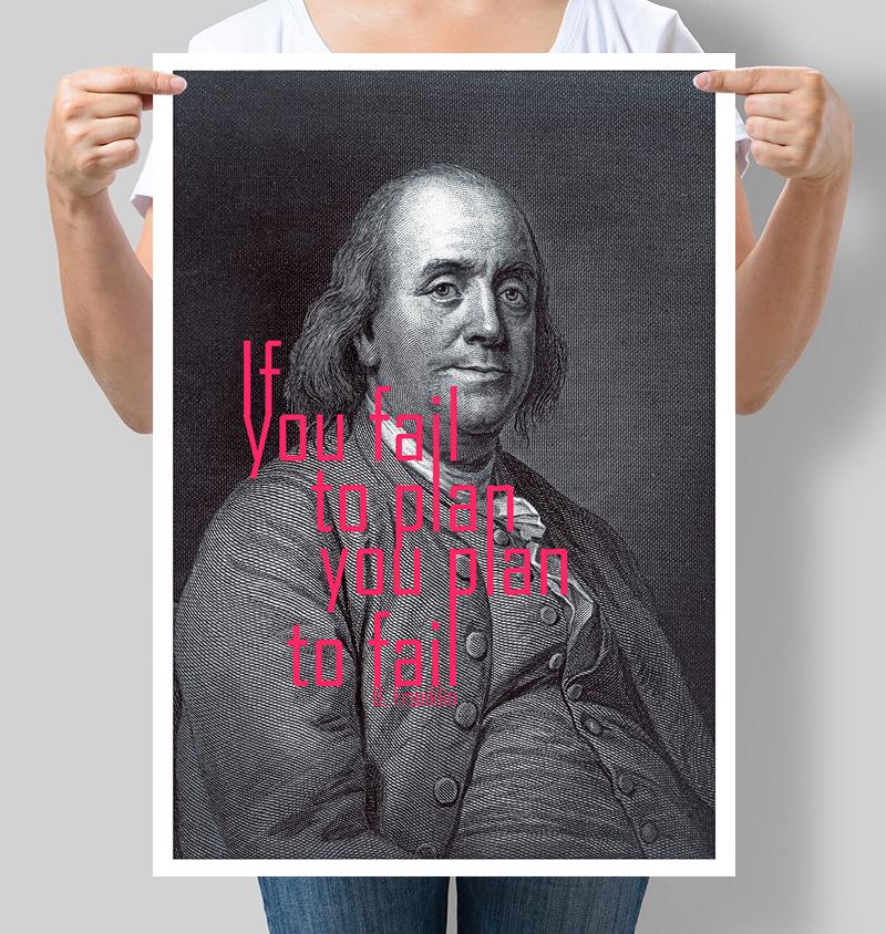 Постер мотивуючий Franklin 42х60 см (М035)